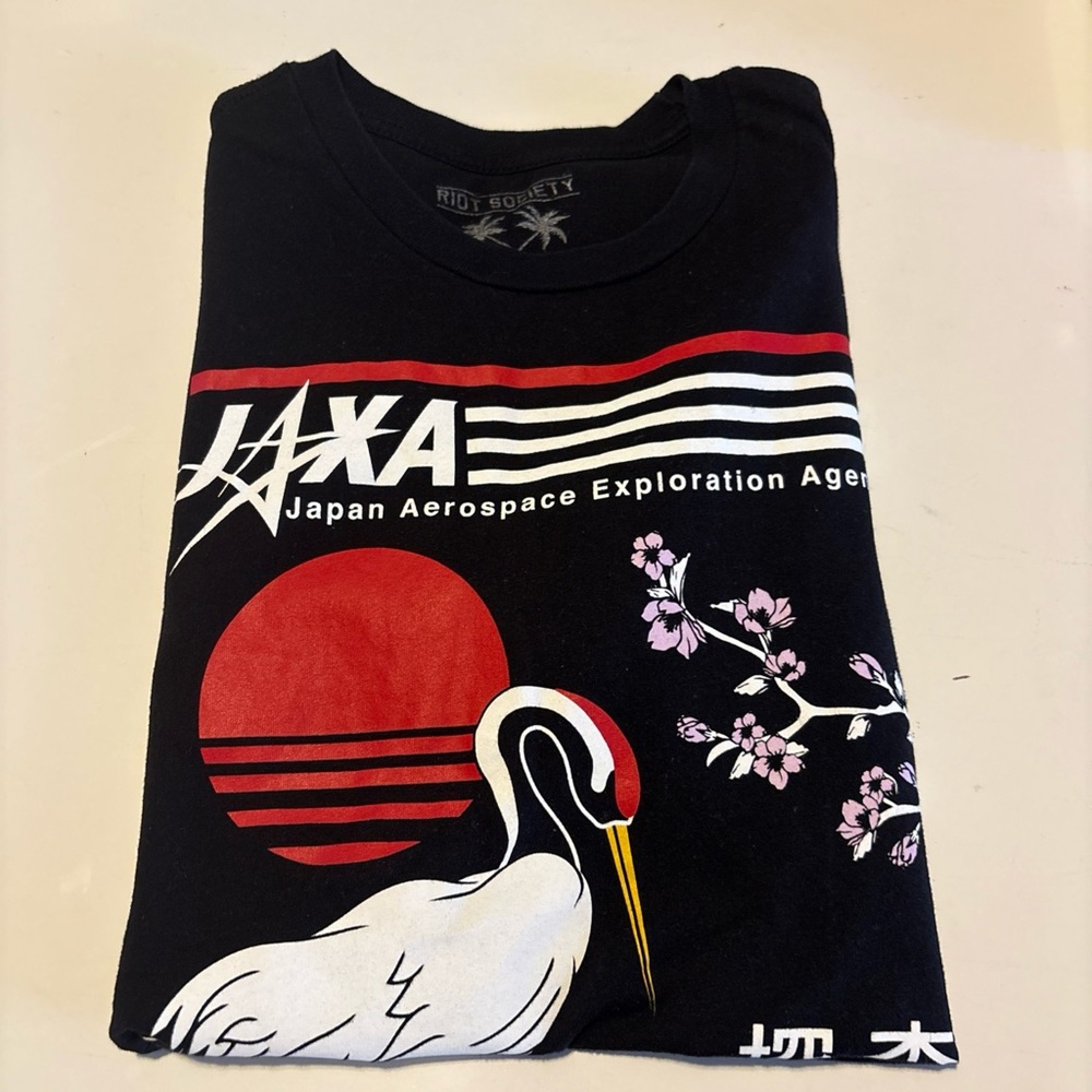 Riot Society T-Shirt Women S Black Streetwear Tokyo x Los Angeles Graphic Cotton
